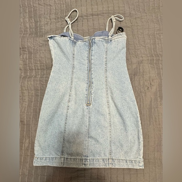 Studded Denim Bustier Mini Dress - Picture 10 of 11